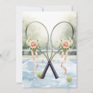 Tennis Save the date for Tennis Player wedding Invitation