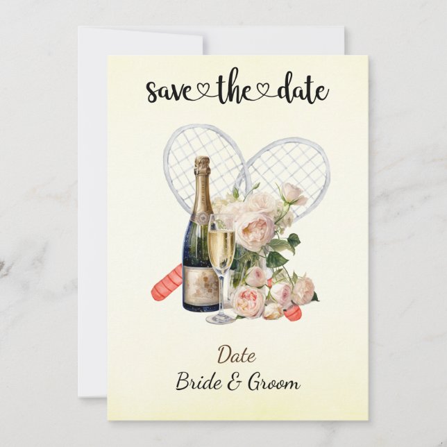 Tennis Save the date Wedding Party  Invitation (Front)