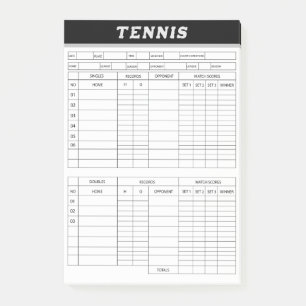 Tennis Score Sheets -Scoring Pad Post-it Notes
