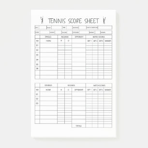 Tennis Score Sheets -Scoring Pad Post-it Notes