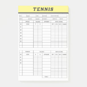 Tennis Score Sheets -Scoring Pad Post-it Notes