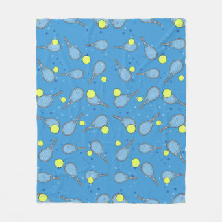 Tennis Seamless Pattern - Racket and Ball Fleece Blanket