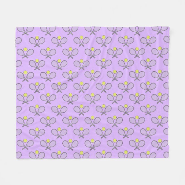 Tennis Seamless Pattern - Racket and Ball  Fleece Blanket (Front (Horizontal))
