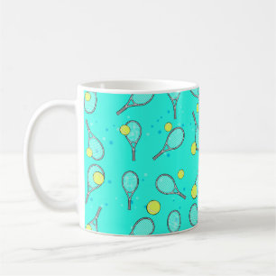 Tennis Seamless Pattern - Racket & Ball Coffee Mug
