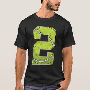 Tennis Second 2nd Birthday Boy Girl Two 2 Years Ol T-Shirt