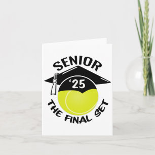 Tennis Senior 2025 The Final Set Graduation Cap Card