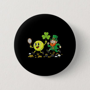 Tennis Shamrock Clover St Patricks Day Womens Mens 6 Cm Round Badge