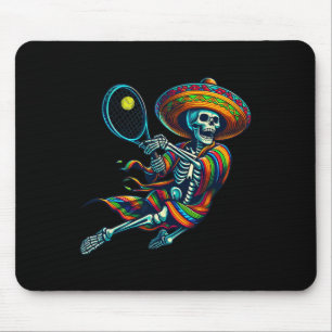 Tennis Skeleton Mexican Sombrero Cinco De Mayo Ten Mouse Pad
