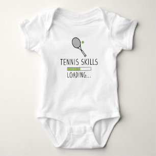 Tennis Skills Loading Funny Tennis Baby Bodysuit