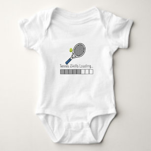 Tennis skills loading Tennis Gift, Tennis Skills  Baby Bodysuit