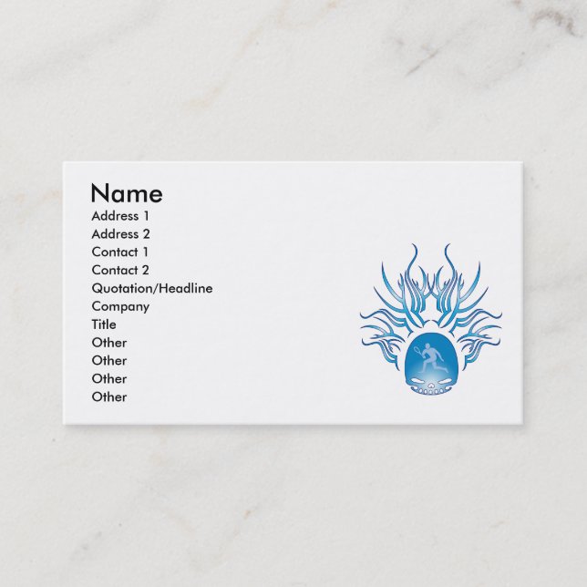 Tennis Skull Business Card (Front)