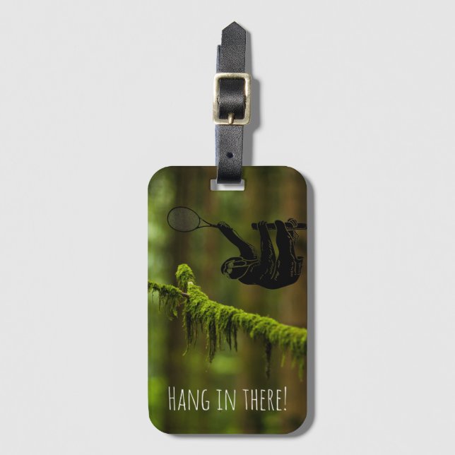 Tennis Sloth Rainforest Background Luggage Tag (Front Vertical)