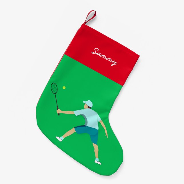 Tennis Small Christmas Stocking (Front (Hanging))
