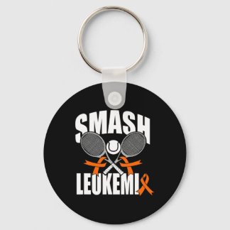 Tennis Smash Leukaemia Cancer Awareness Ribbon Key Ring
