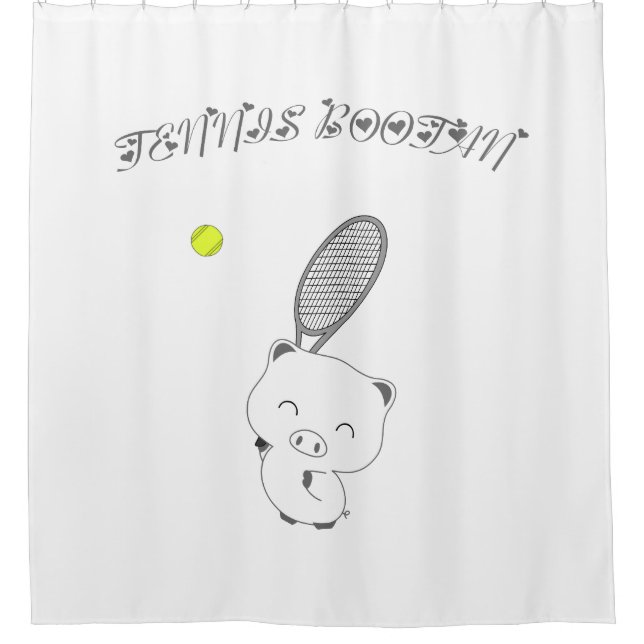 Tennis smash shower curtain (Front)