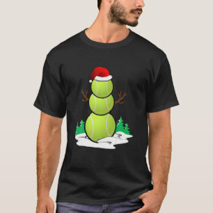 Tennis Snowman Balls Christmas Pajama Gifts Men Bo T-Shirt