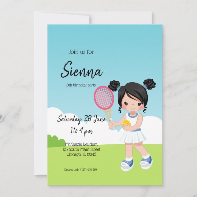 Tennis Sport Invitation (Front)