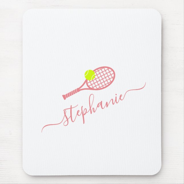 Tennis Sport Monogram Name Personalised Mouse Pad (Front)