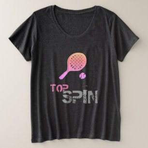 Tennis Sport Pop Art, Pink Racket & Ball Plus Size T-Shirt