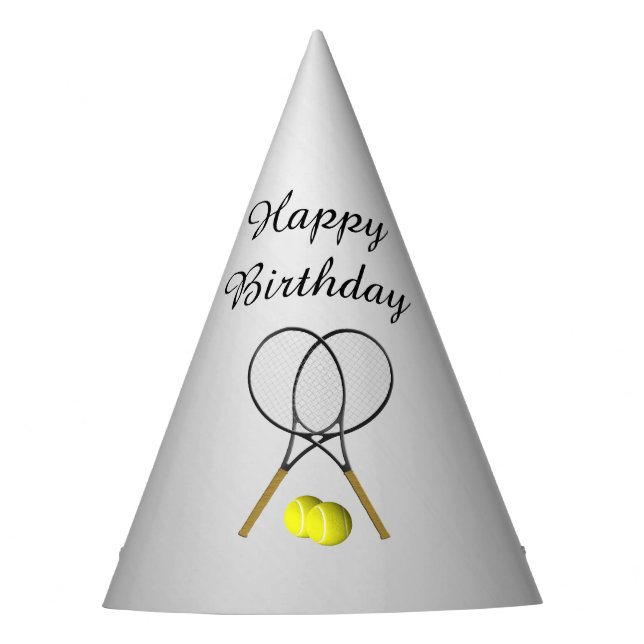 Tennis Sport Theme Birthday Party Hat (Front)