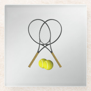 Tennis Sport Theme Glass Coaster