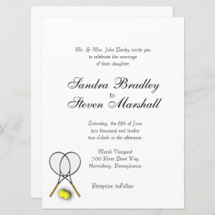 Tennis Sport Theme Wedding Invitations