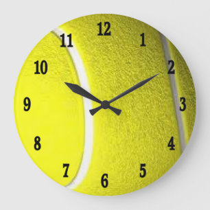 Tennis Sport Wall Clock w Black Numbers