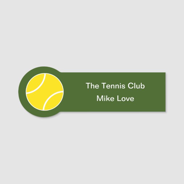 Tennis Sports Club Theme Name Tag (Front)