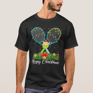 Tennis Sports Lover Matching Santa Hat Tennis Chri T-Shirt