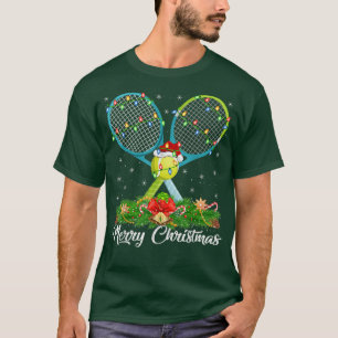 Tennis Sports Lover Matching Santa Hat Tennis Chri T-Shirt
