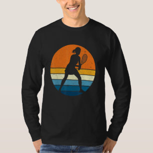 Tennis Sports Retro Vintage Sunset Tennis Player 1 T-Shirt