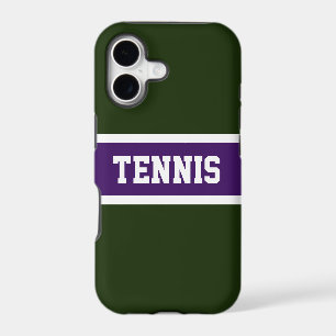 TENNIS Sporty Bold Purple Forest Green Stripes