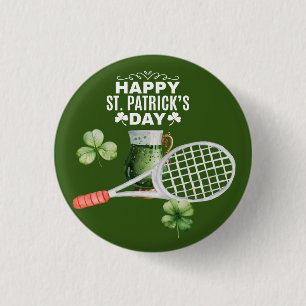 Tennis St. Patrick's day for tennis player 3 Cm Round Badge