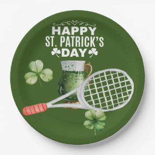 Tennis St. Patrick's day for tennis player Paper Plate