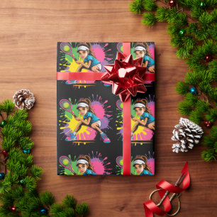 Tennis Star Girl Birthday Party Wrapping Paper