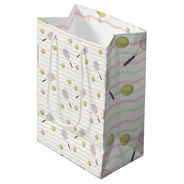 Tennis Stripes Medium Gift Bag (Front Angled)