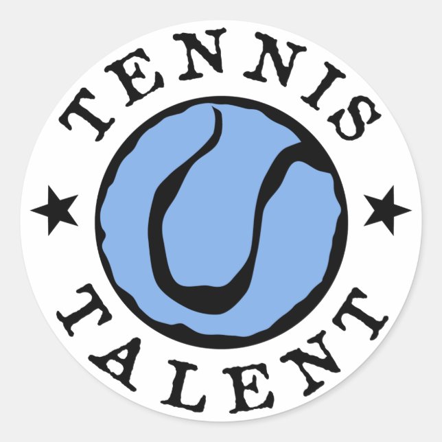 Tennis Talent Blues Classic Round Sticker (Front)