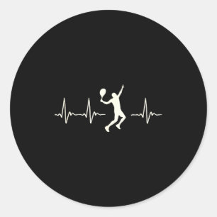 Tennis Tee For Men - Tennis Heartbeat Funny _1 Classic Round Sticker