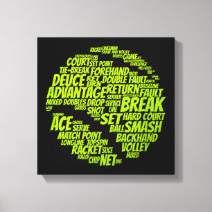 Tennis Terms Tennis Player Playing Tennis Ball Canvas Print