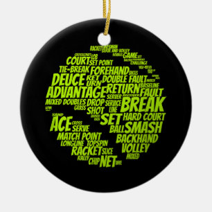 Tennis Terms Tennis Player Playing Tennis Ball Ceramic Tree Decoration