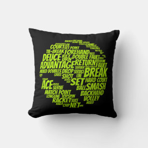 Tennis Terms Tennis Player Playing Tennis Ball Cushion