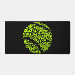 Tennis Terms Tennis Player Playing Tennis Ball Desk Mat