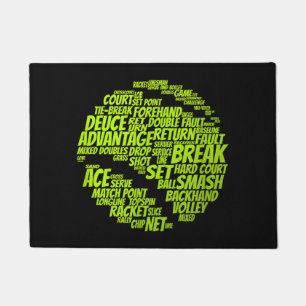Tennis Terms Tennis Player Playing Tennis Ball Doormat