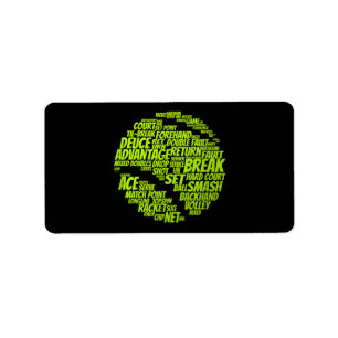 Tennis Terms Tennis Player Playing Tennis Ball Label