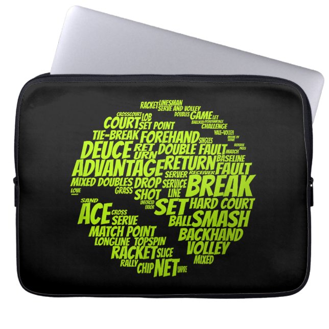 Tennis Terms Tennis Player Playing Tennis Ball Laptop Sleeve (Front)
