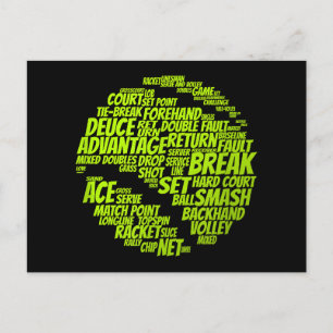 Tennis Terms Tennis Player Playing Tennis Ball Postcard