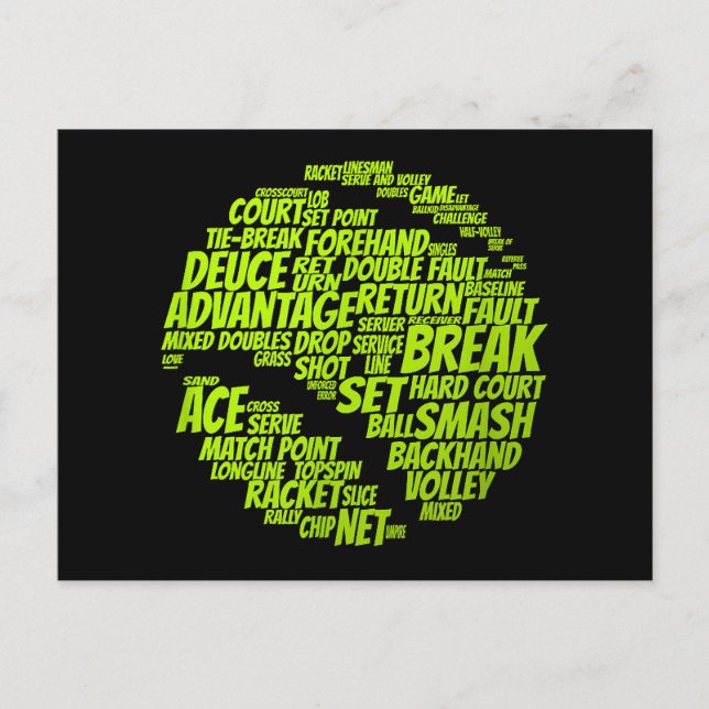 Tennis Terms Tennis Player Playing Tennis Ball Postcard (Front)