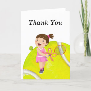 Tennis thank you card with Player watercolor