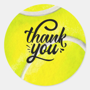 Tennis Thank you Classic Round Sticker