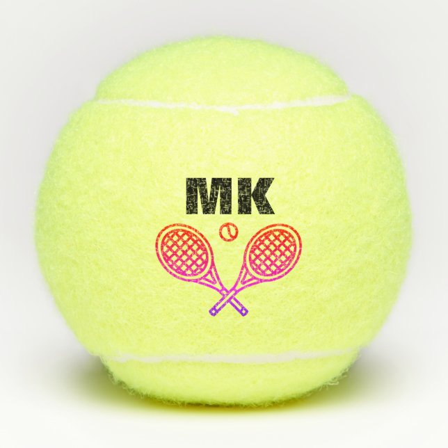 Tennis Theme Big Bold Monogrammed Balls (Front)